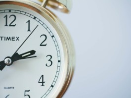 Baby jet lag - Timex clock close up
